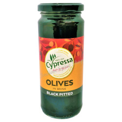 Cypressa Olives In Brine Black Pitted 340g 