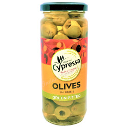 Cypressa Olives In Brine Green Pitted 340g 