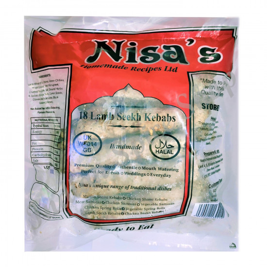 Nisas 18 Lamb Seekh Kebabs 500g Nisas 18 Lamb Seekh Kebabs 500g