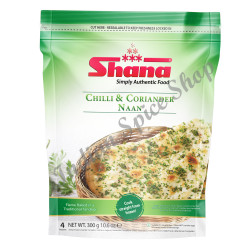 Shana Chilli And Coriander Naan 4 Pieces 300g