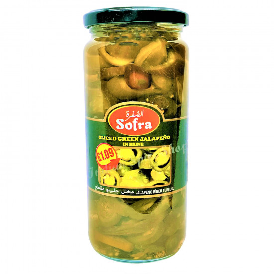 Sofra Sliced Green Jalapeno In Brine 480g Sofra Sliced Green Jalapeno In Brine 480g
