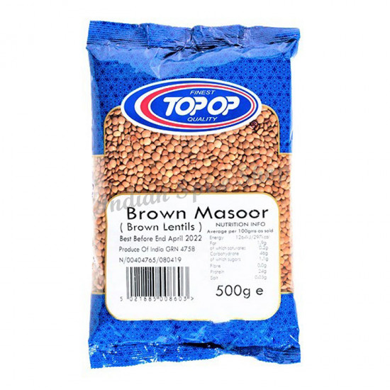 Topop Brown Masoor Whole 500g Topop Brown Masoor Whole 500g