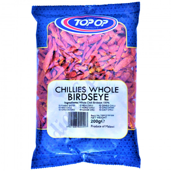 Topop Chillies Whole Birdseye 200g Topop Chillies Whole Birdseye 200g