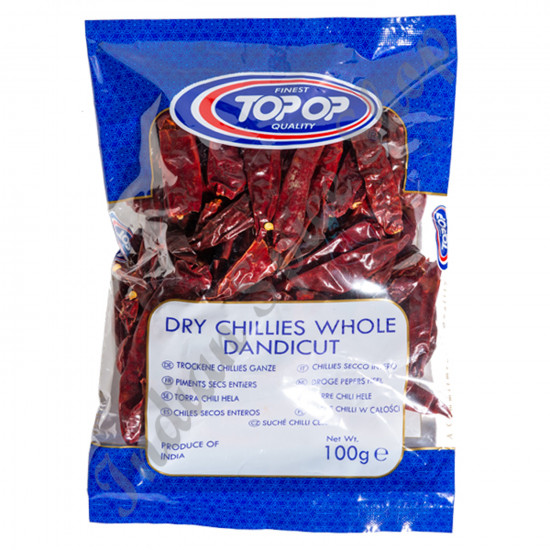 Topop Dry Chillies Whole Dandicut 100g