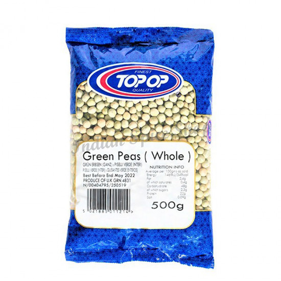 Topop Green Peas Whole 500g Topop Green Peas Whole 500g