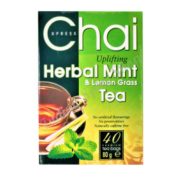 Xpress Chai Herbal Mint And Lemon Grass 40 Tea Bags 80g